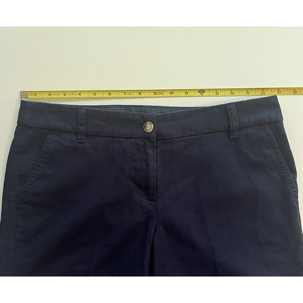 J.Crew Women's Size 8 Navy Blue Chino Short 100% Cotton Exterior Preppy Classic